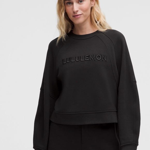 lululemon athletica Tops - lululemon spell out oversized Black crew. NWT $118